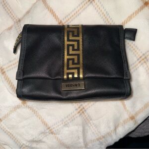 Versace Black and Gold Patterned Clutch